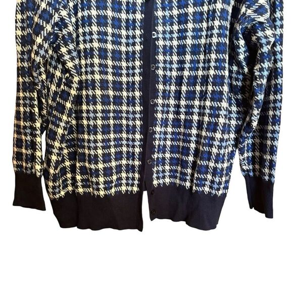 Jessica London Cardigan Womens 22 24 Multicolor Plaid Button Stretch Sweater - Picture 4 of 9